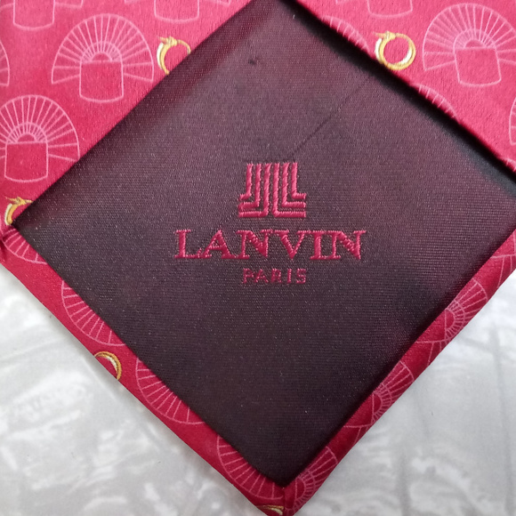 ❤💋Lanvin Paris + Nestle 100% Silk Tie made in France - Picture 3 of 5